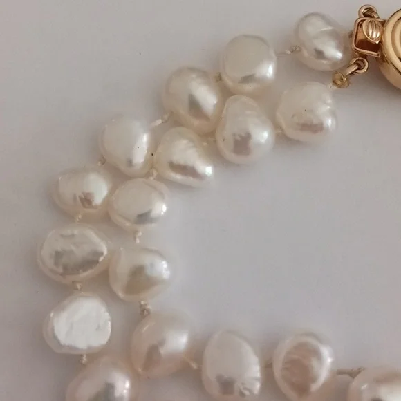 14k double strand pearl bracelet